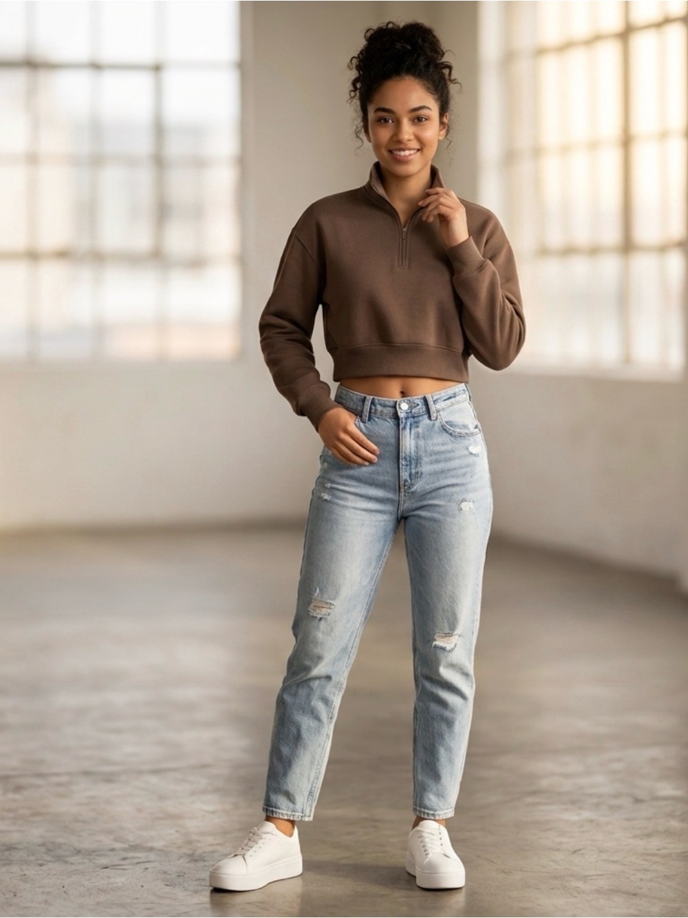 QINSEN Crop Hoodie. Teen